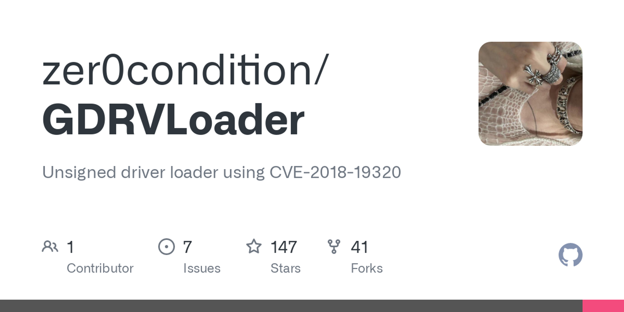 GitHub - zer0condition/GDRVLoader: Unsigned driver loader using CVE-2018-19320