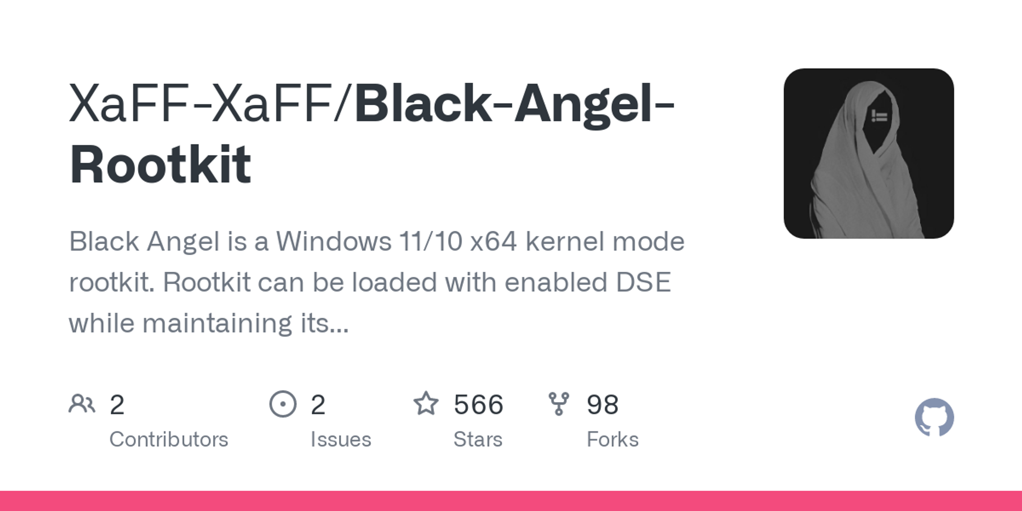 GitHub - XaFF-XaFF/Black-Angel-Rootkit: Black Angel is a Windows 11/10 x64 kernel mode rootkit. Rootkit can be loaded with enabled DSE while maintaining its full functionality.